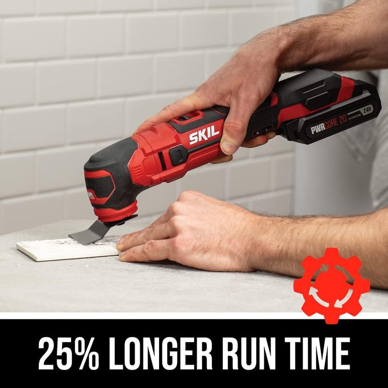 SKIL 20V Oscillating Tool Kit with 32pcs Accessories Includes 2.0Ah PWR CORE 20 Lithium Battery and Charger - OS593002 - Image 3